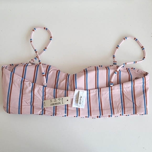 MADEWELL Stripe Bandeau Bikini Top Bottom Swimsuit - Picture 8 of 15